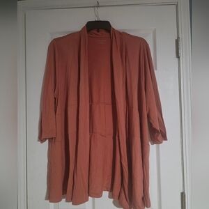 Catherines Size 2X 22/24W Burnt Orange Open Cardigan With 3/4 Sleeves